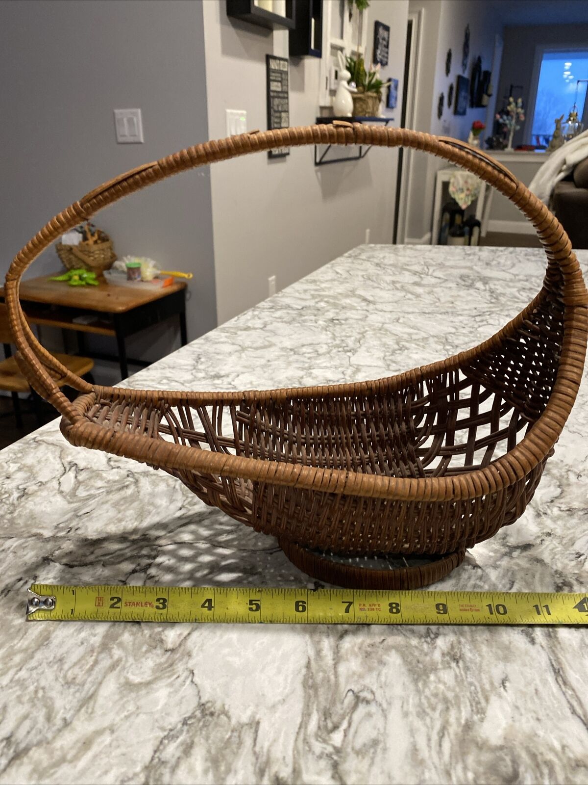 Woven Gondola Basket Crescent Moon Handle 12\
