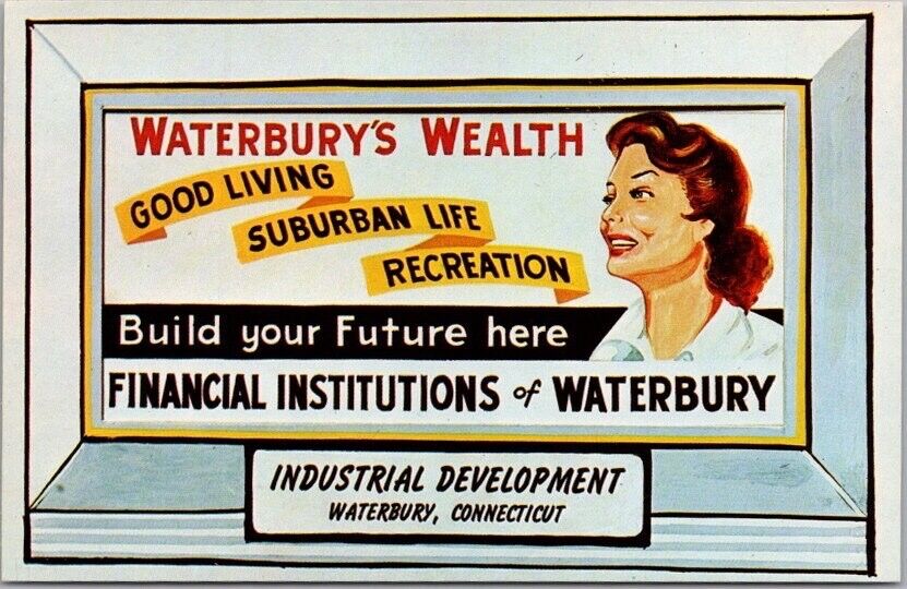 WATERBURY, Connecticut Advertising Postcard \