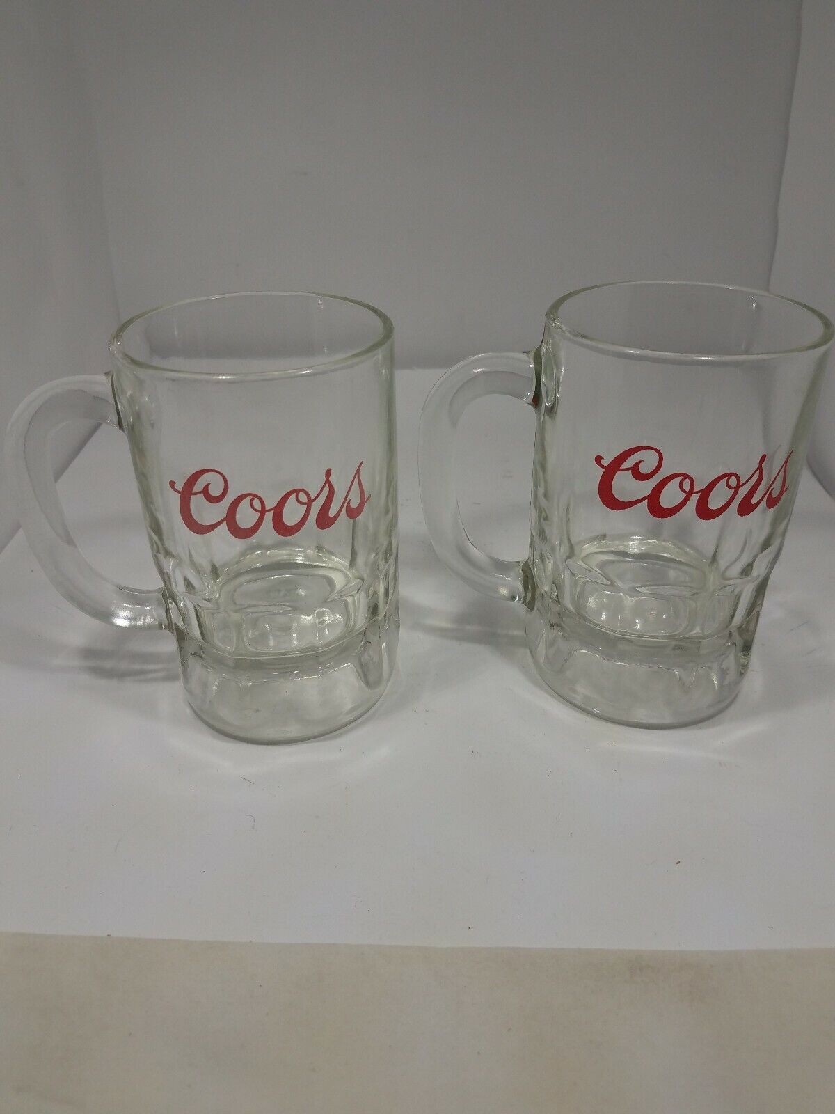 Coors Glass Beer Stein Vintage 1970 - Set of 2 Very Nice