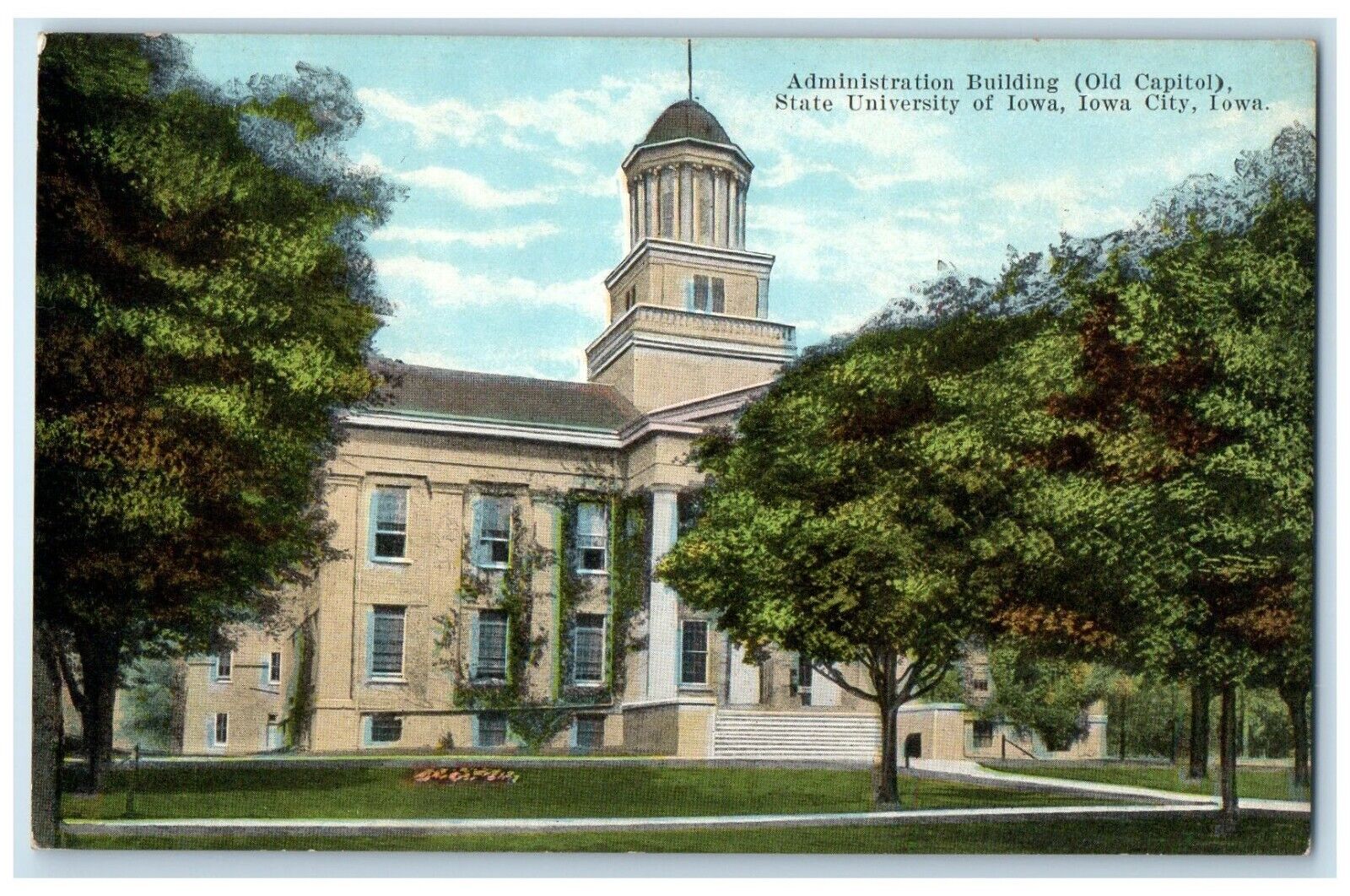 c1910 Administration Building Old Capitol State University Iowa City IA Postcard