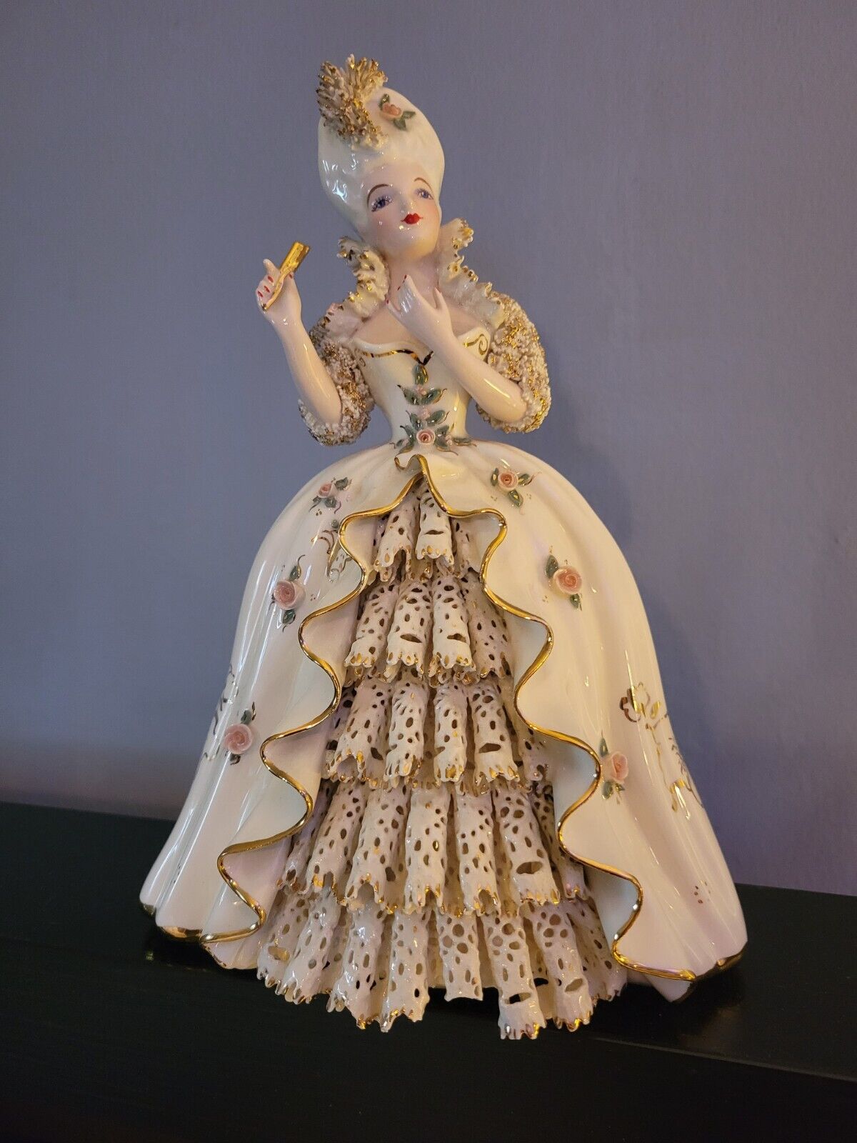 Rare Vintage Florence Ceramics Figurine Marie Antoinette 1950\'s Very Good Cond.
