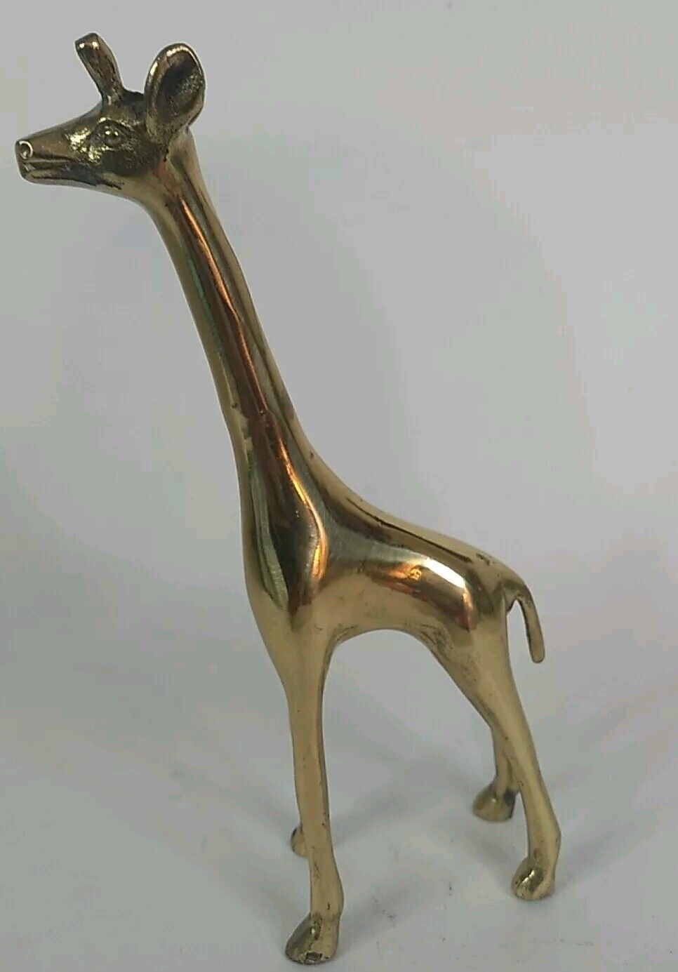 Vintage Solid Brass Giraffe Figurine Statue Sculpture 7.5\