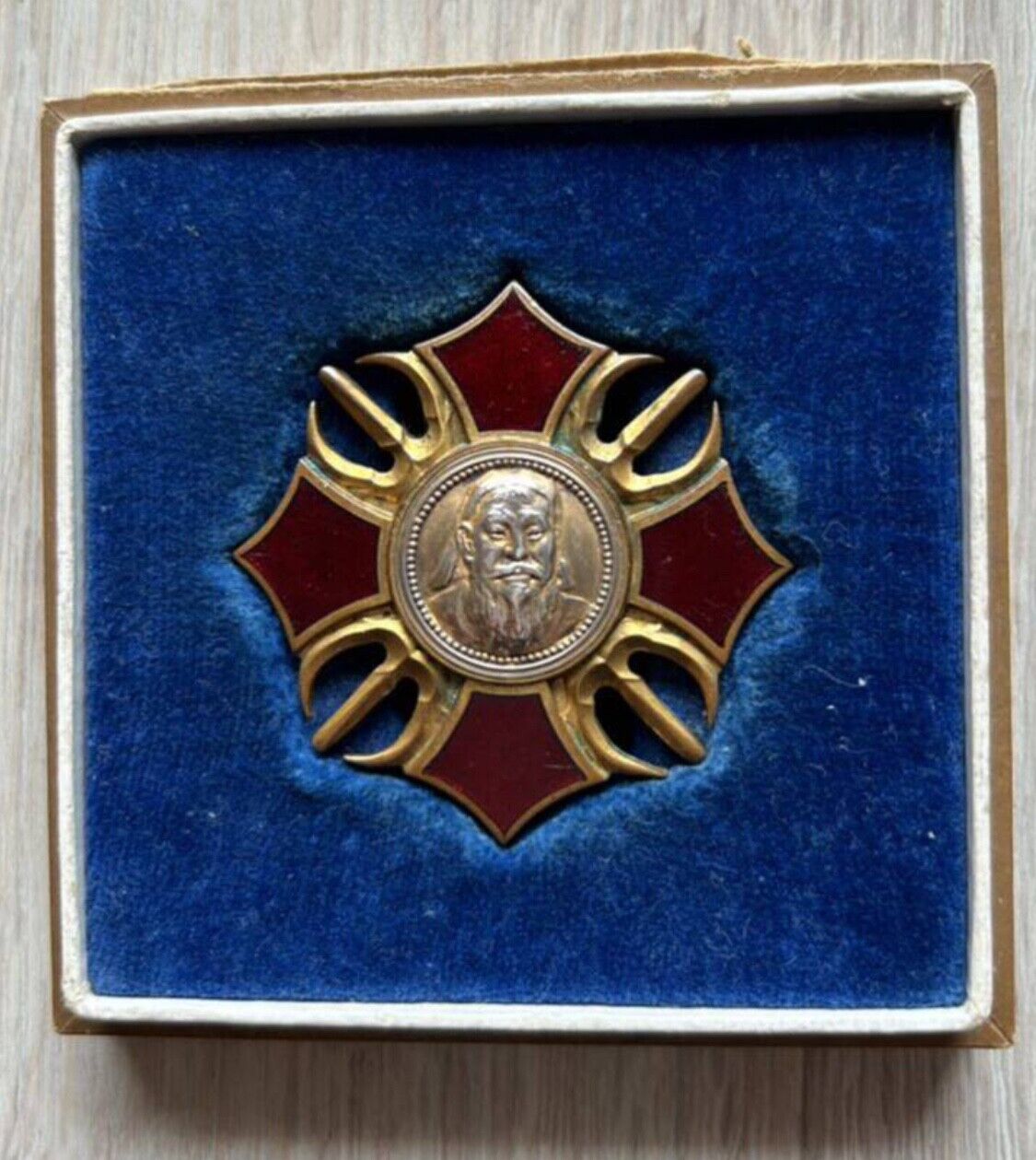World War II Imperial Japanese Inner Mongolia Merit Badge with Box, Rare
