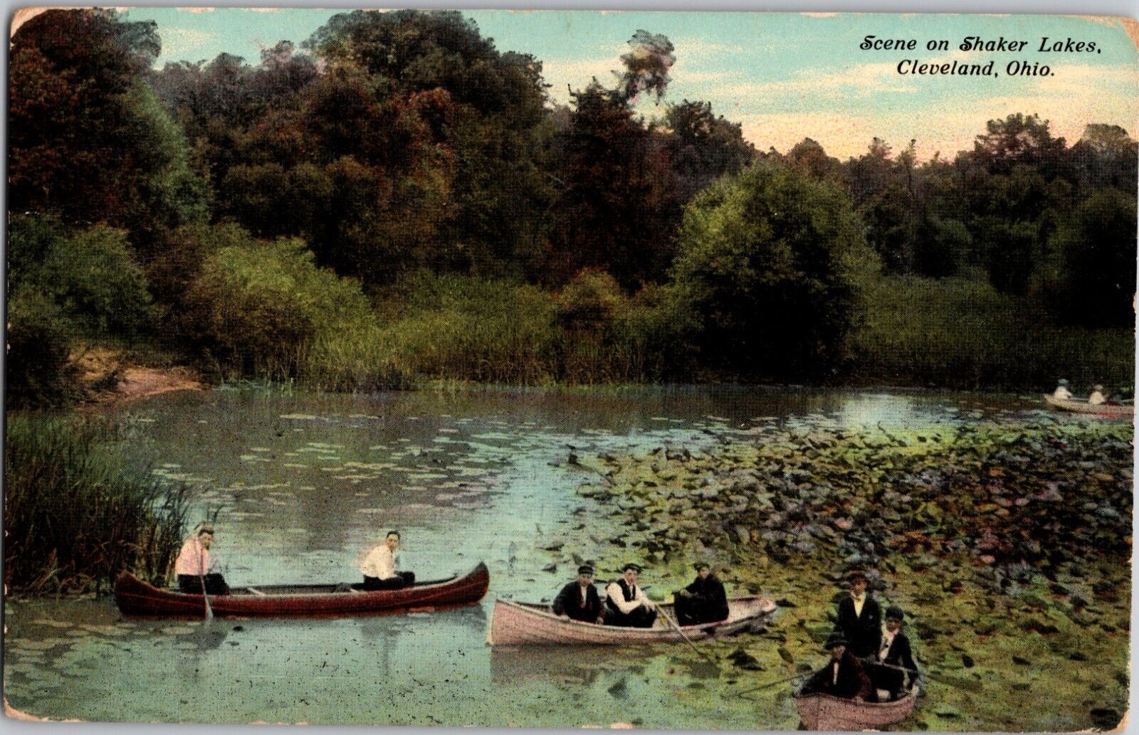 1911 Vintage Postcard Shaker Lakes, Cleveland, Ohio