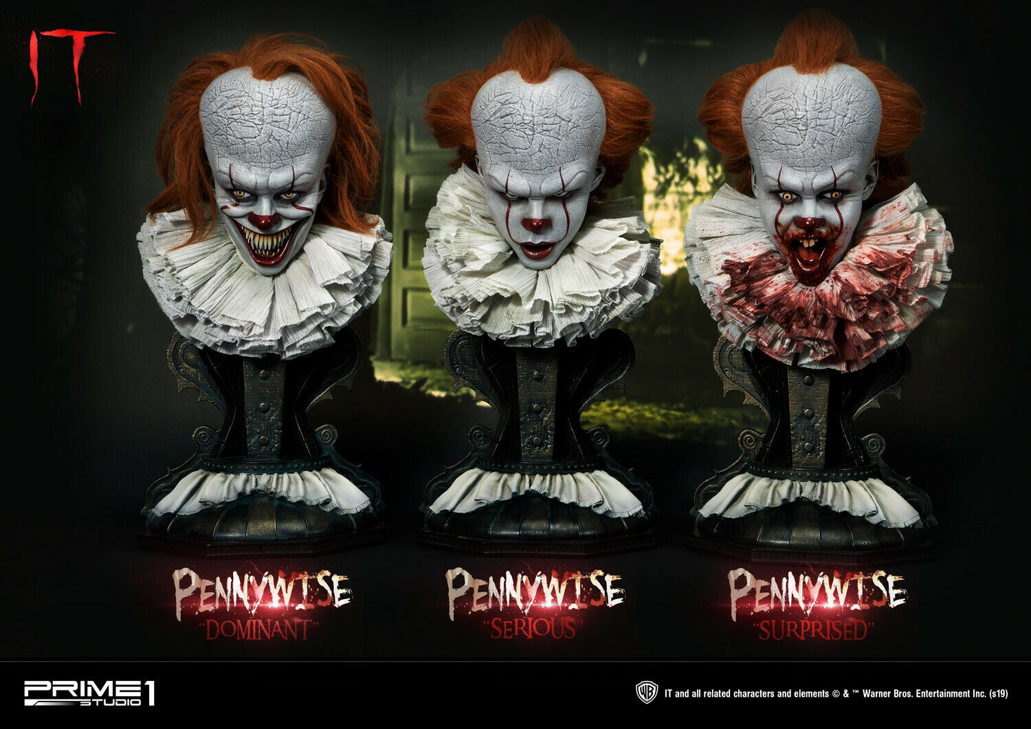 Pennywise Bust Set / It Collectible Set by Prime 1 Studio / Sideshow #904559 NEW