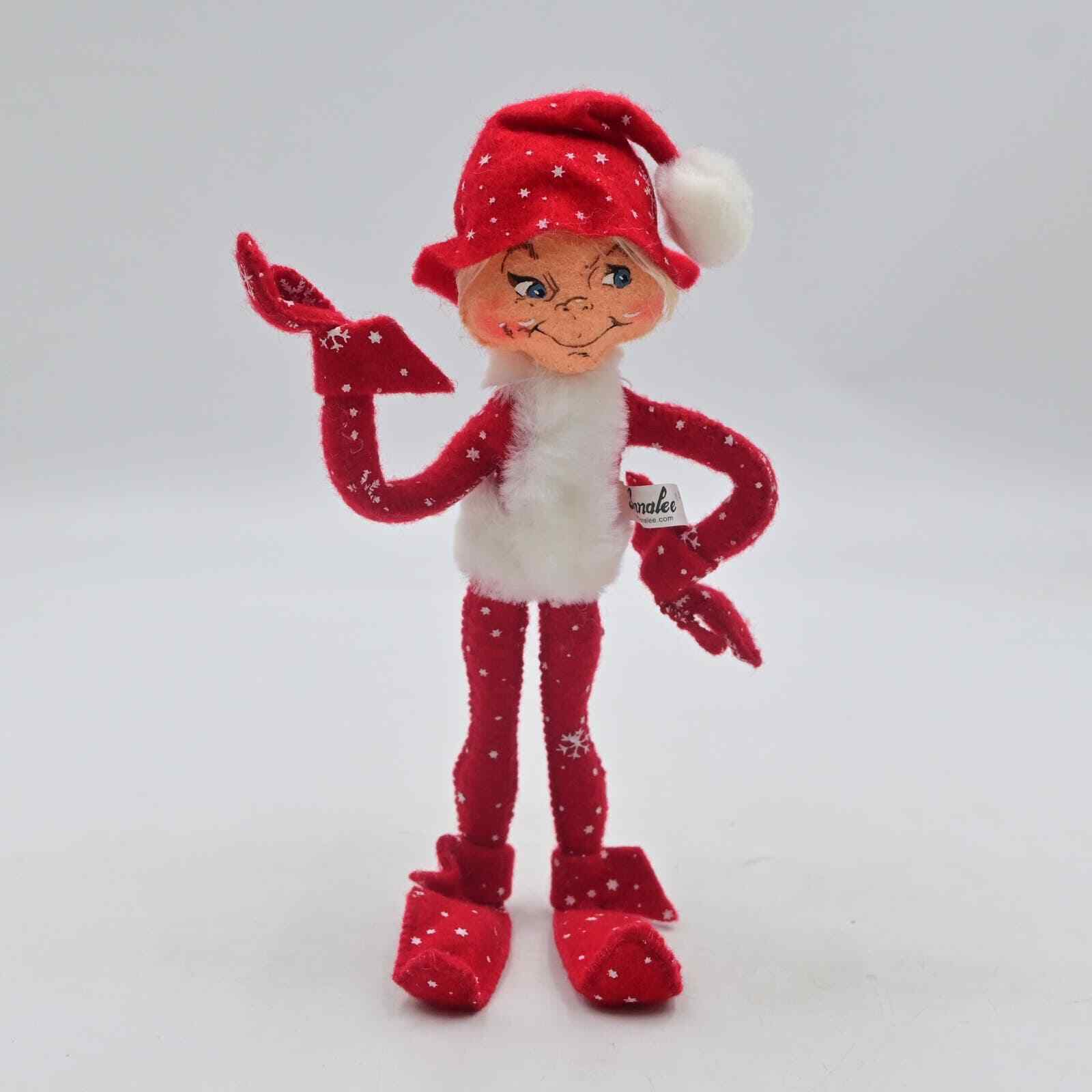 2007 Annalee Christmas Red Snowflake Elf Figure