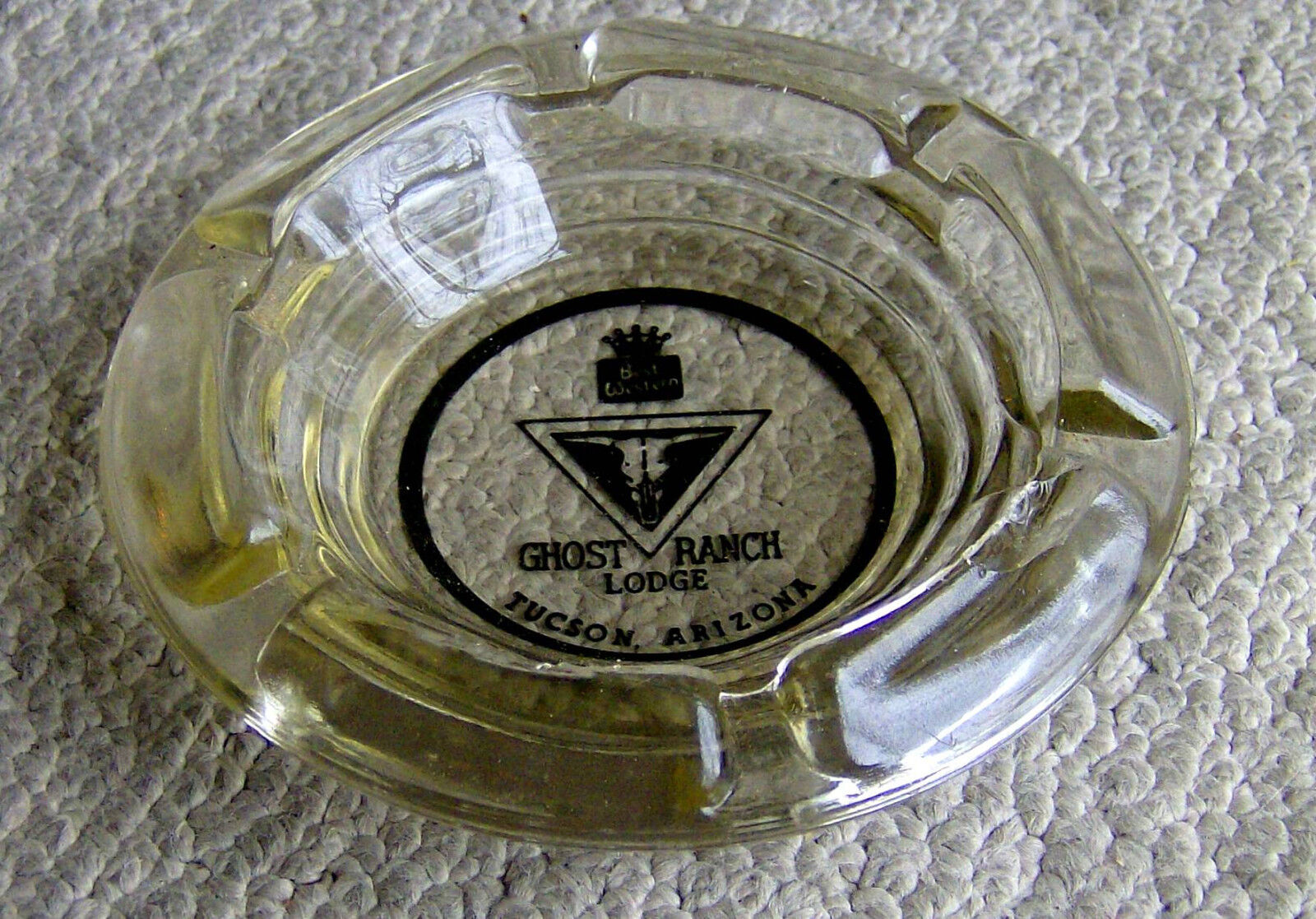 RARE vintage 1960s ashtray GHOST RANCH LODGE Tucson Arizona BEST WESTERN retro