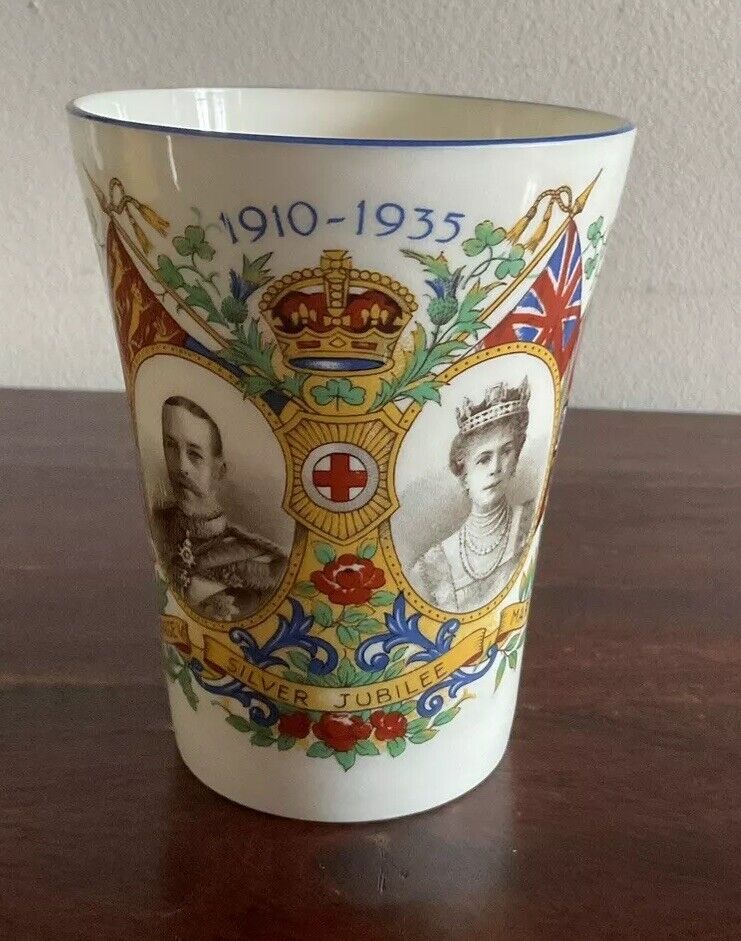 Vintage Silver Dubilee King George And Queen Mary Mug 1910-1935