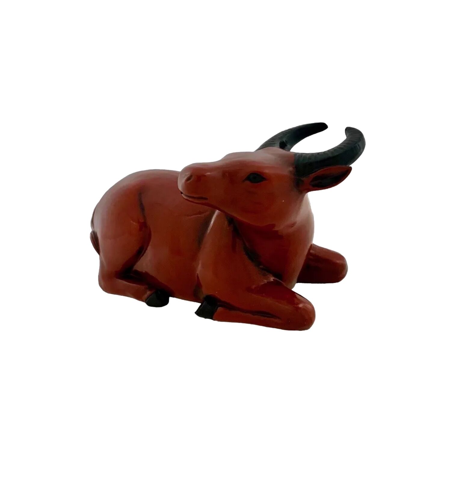 Fitz Floyd Buffalo Ceramic Red Bull Figurine Rare Vernissage Ox Vintage Decor