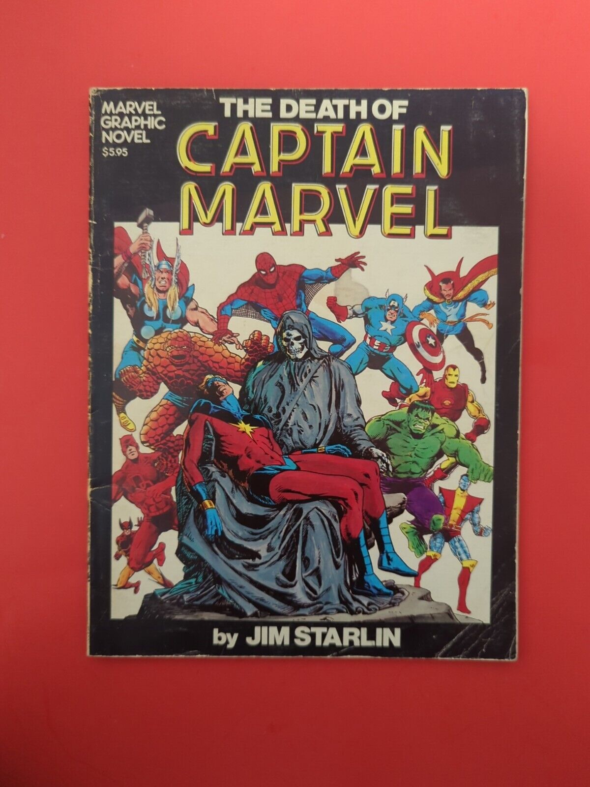 The Death of Captain Marvel 1st PRINT Rare Marvel Graphic Novel by Jim Starlin 