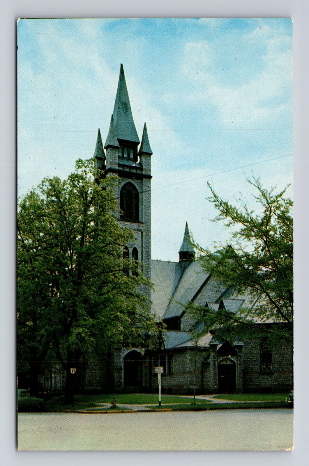 Granville OH-Ohio, The First Baptist Church, Religion, Antique Vintage Postcard
