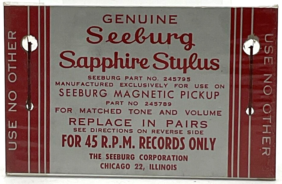 Vintage NOS Seeburg Sapphire Stylus Part 245789 45 RPM Only Sealed 