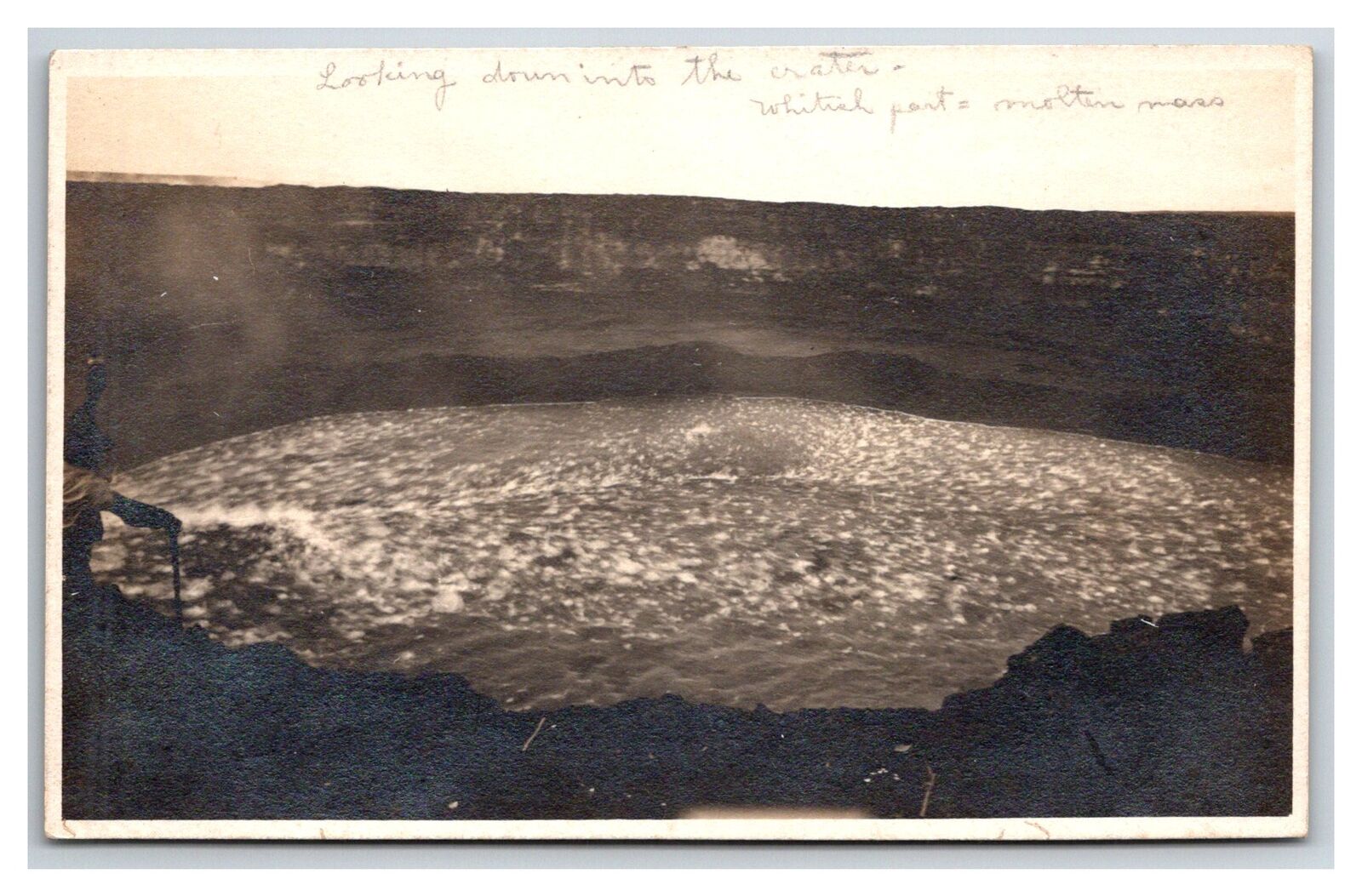 Lava filled Crater RPPC 1910c Halemaumau Volcano crater HILO hawaii