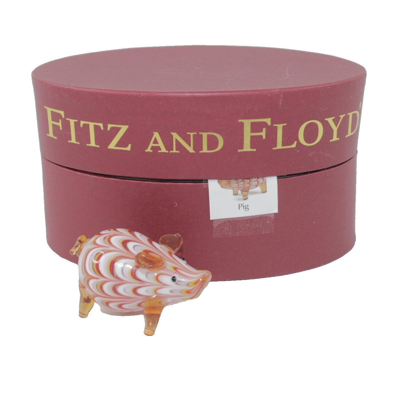 Fitz and Floyd Glass Menagerie Pig 43/102 with Original Box 2003