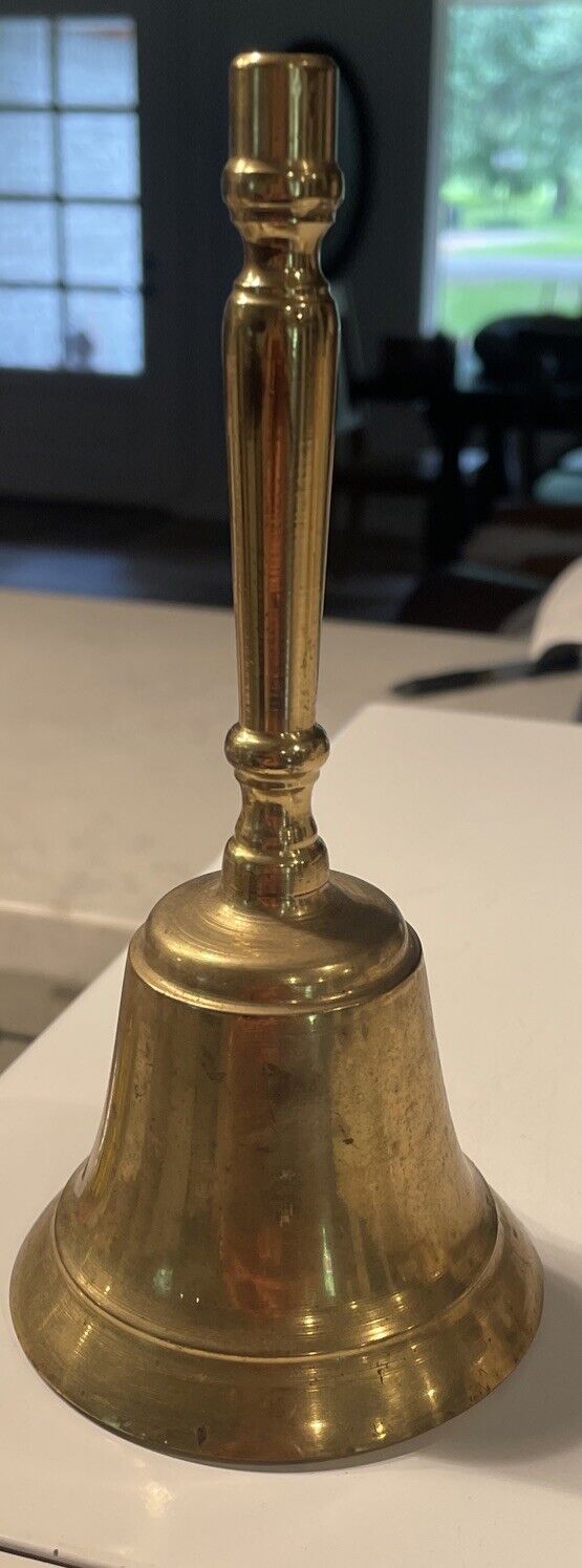 Vintage 70’s Brass Hand Bell 6.5” H