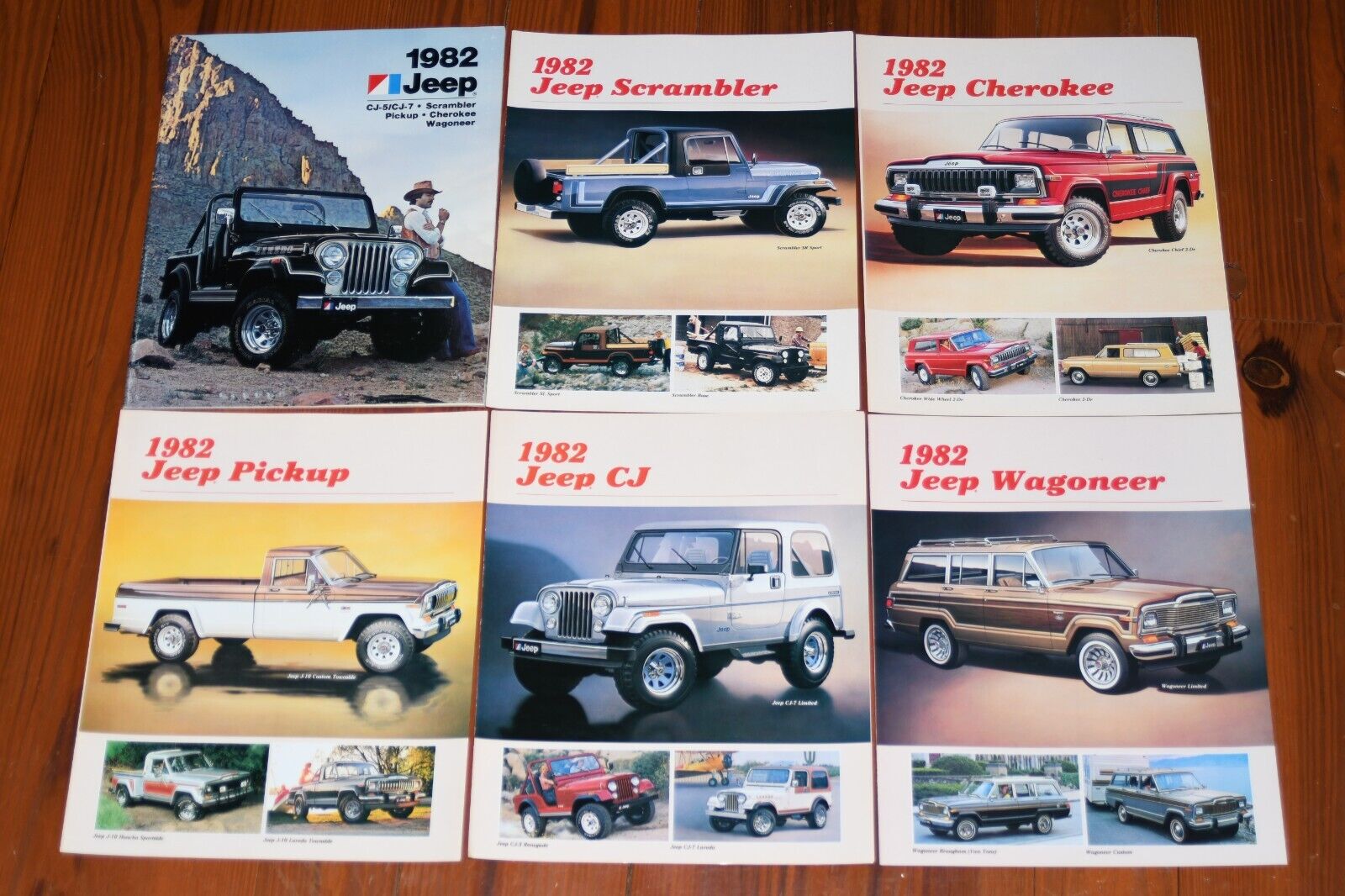 Vtg 1982 CJ-5 CJ-7 Wagoneer Pickup Scrambler Jeep Full Line Sales Brochure Lot