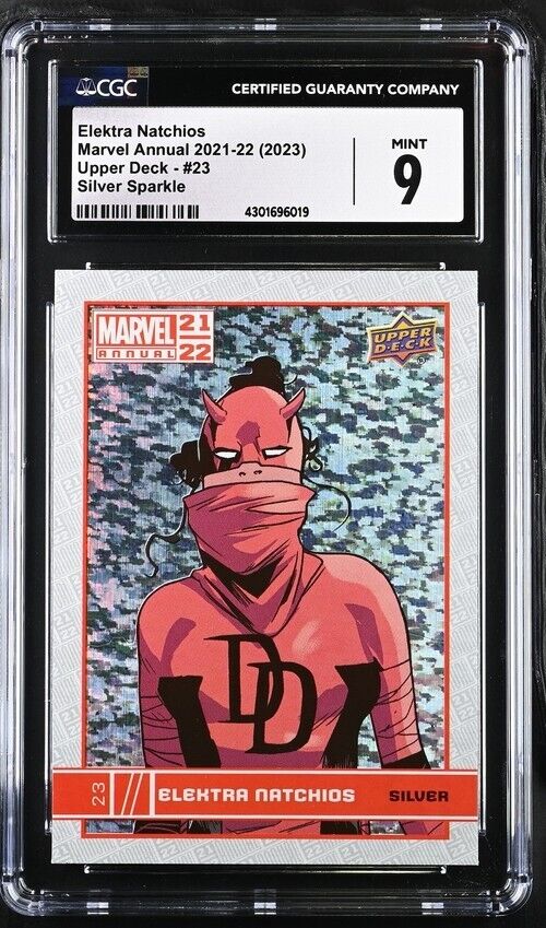 Marvel Annual 2021-22 Silver Sparkle Elektra Natchios #23, CGC Graded 9