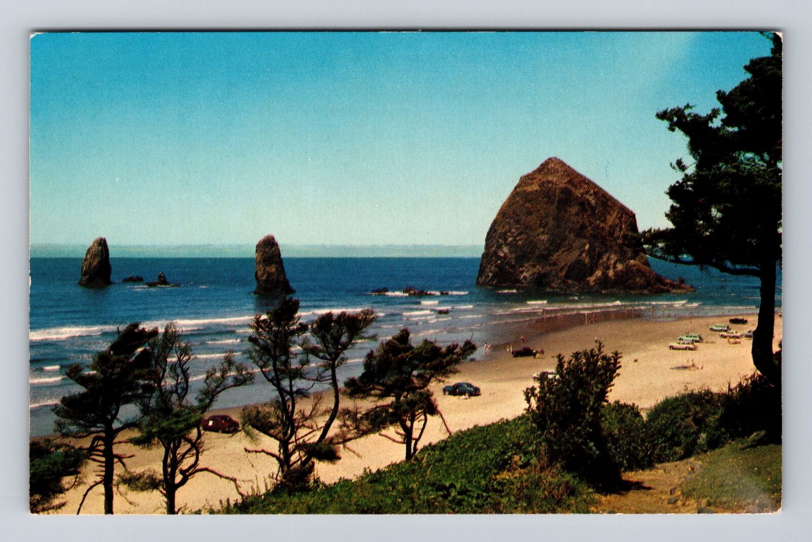 Cannon Beach OR-Oregon, Haystack Rock And The Needles, Antique Vintage Postcard