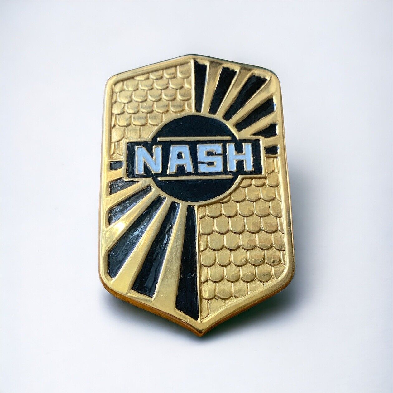 1930s Nash Radiator Grille Shell Emblem Badge No Bolt Design Possible For Eight