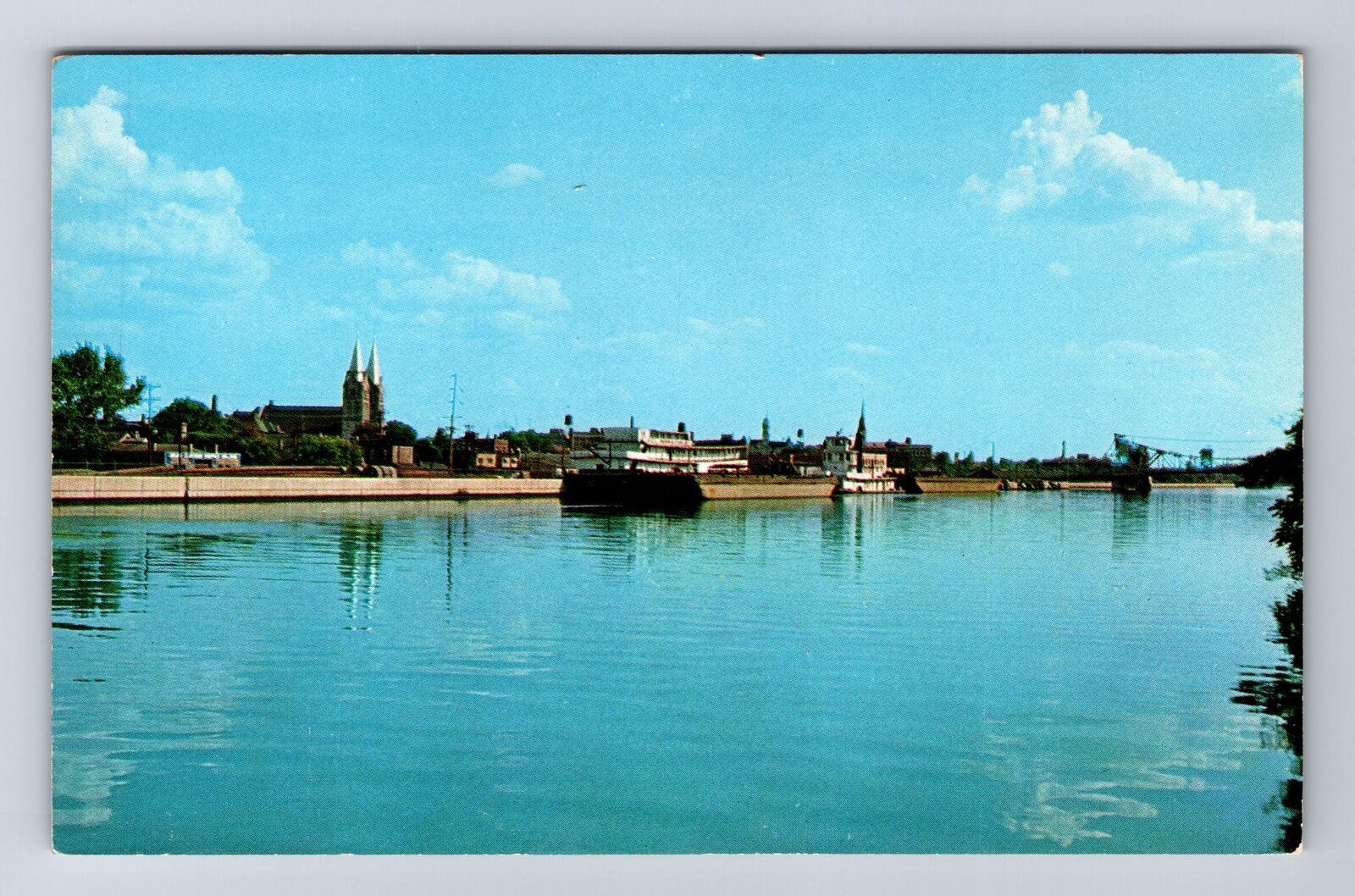 Joliet IL-Illinois, Illinois Waterway, Antique, Vintage Postcard