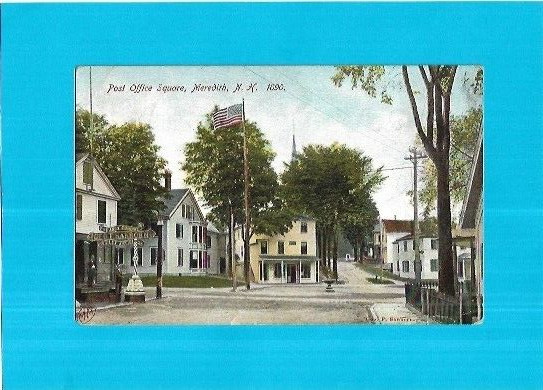 Vintage Postcard-Post Office Square, Meredith, New Hampshire