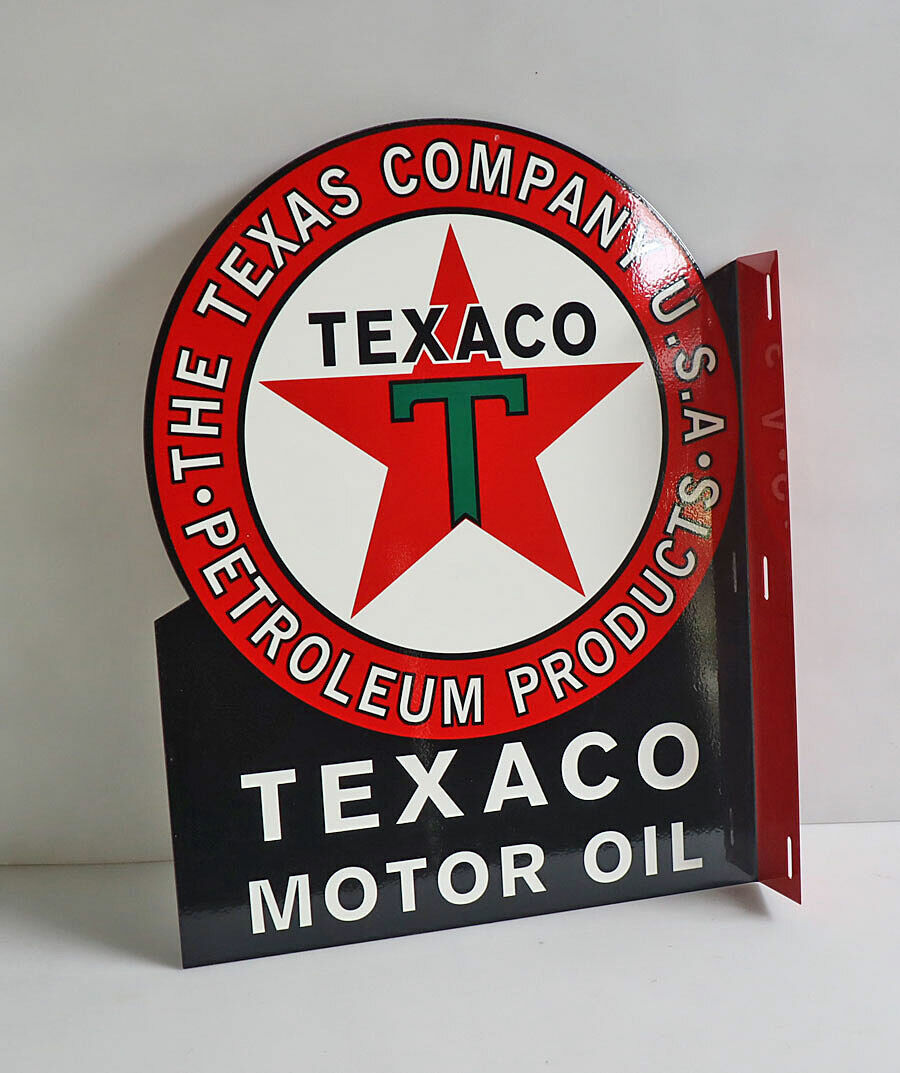 TEXACO RED STAR Motor Oil Flange Sign  Gas Station    Modern Retro