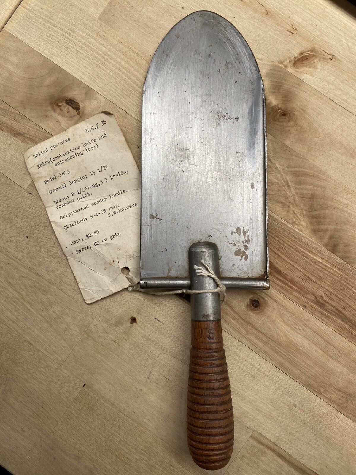 US Indian Wars Antique Model 1873 Entrenching Tool Knife Shovel