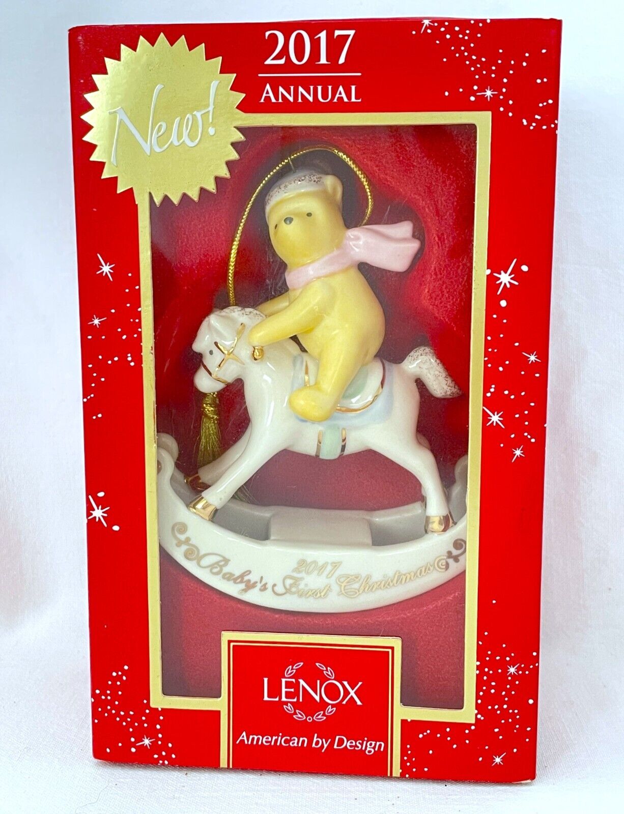 Lenox Disney 2017 Winnie The Pooh Baby’s First Christmas Tree Ornament In Box