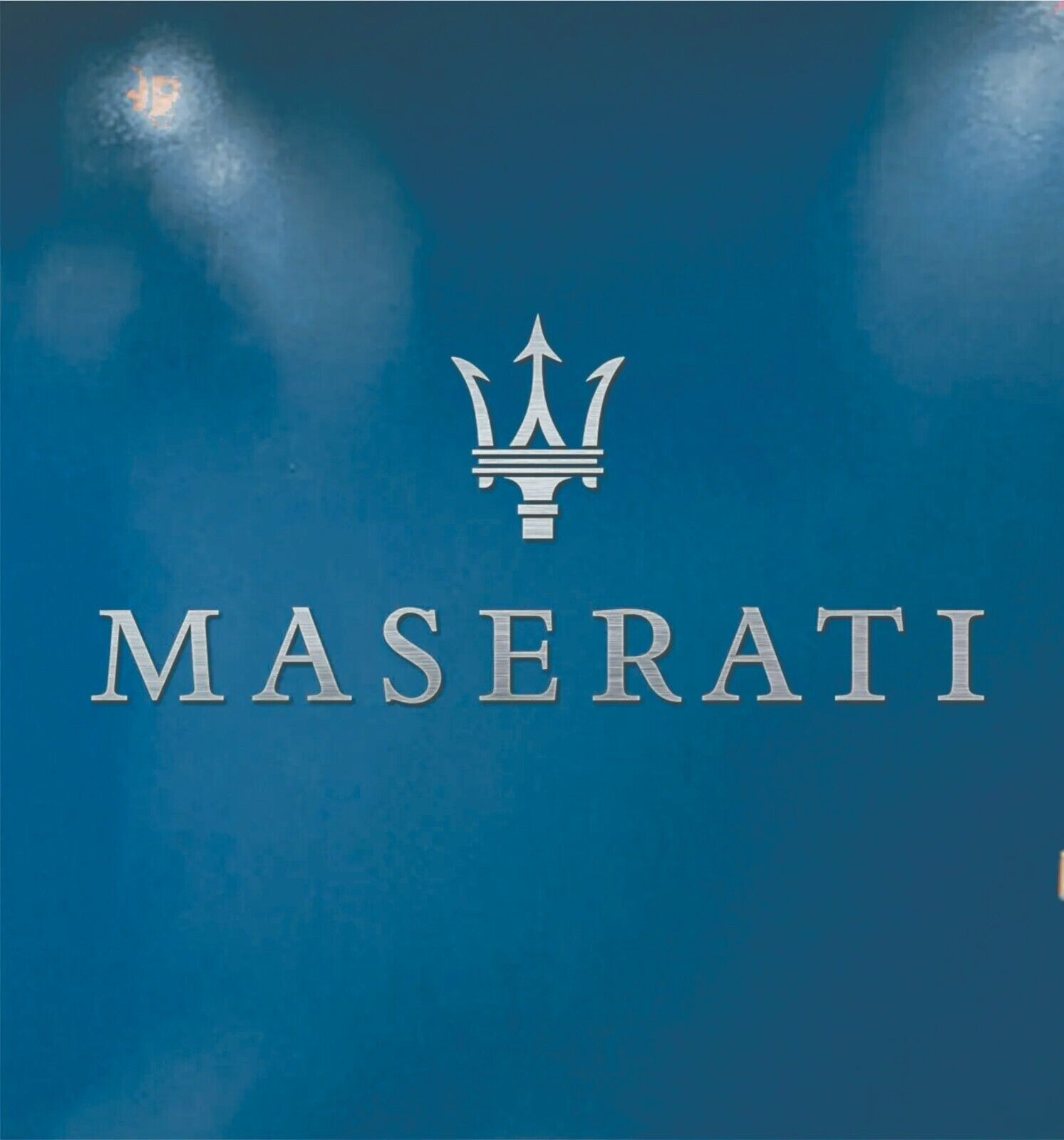 Maserati Garage Sign Brushed Aluminum Lettering 6 Feet Wide