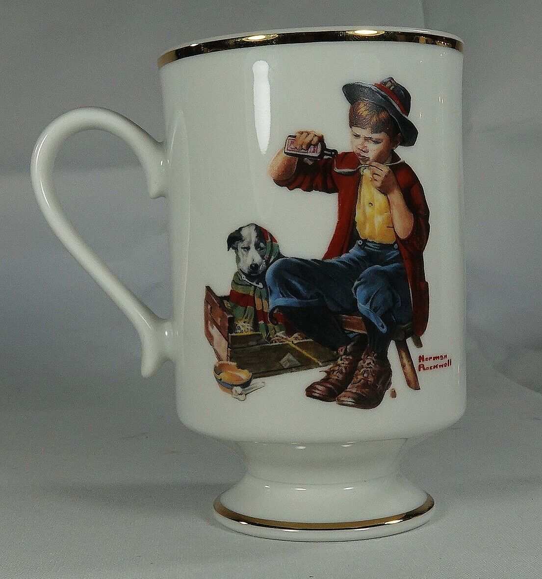 Friend In Need Norman Rockwell Danbury Mint Porcelain Mug - 1981 - Ex. Condition