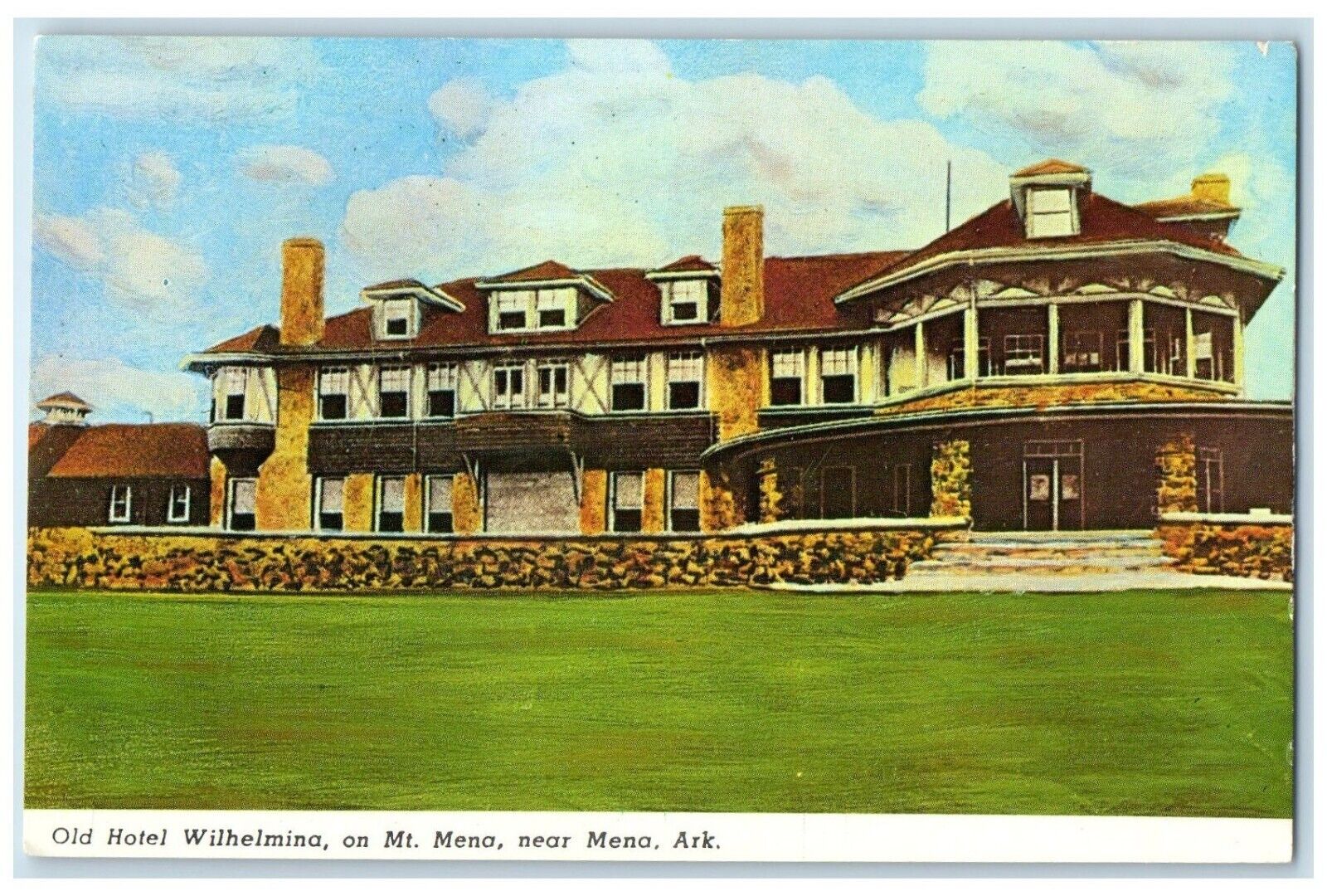 c1960 Old Hotel Wilhelmina Mt. Mena Near Mena Arkansas Vintage Antique Postcard
