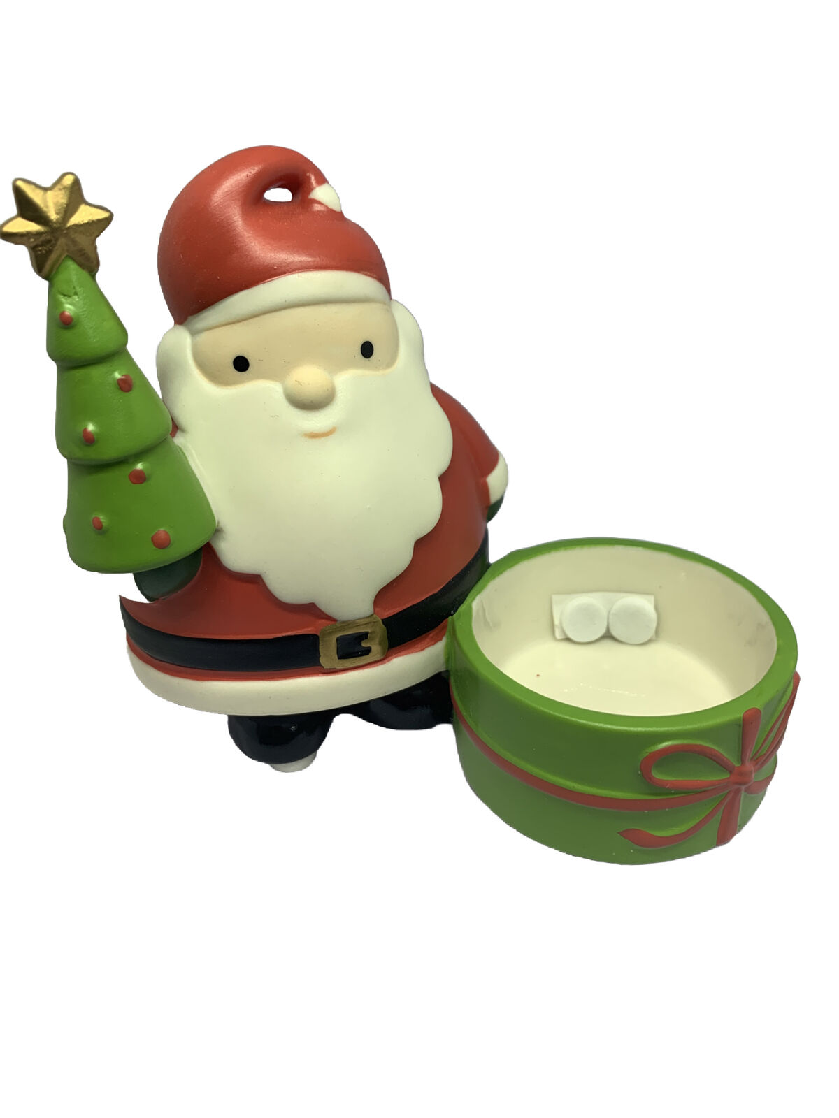 Partylite Tea Light Candle Holder Jolly Santa Holding Tree P90403 Christmas