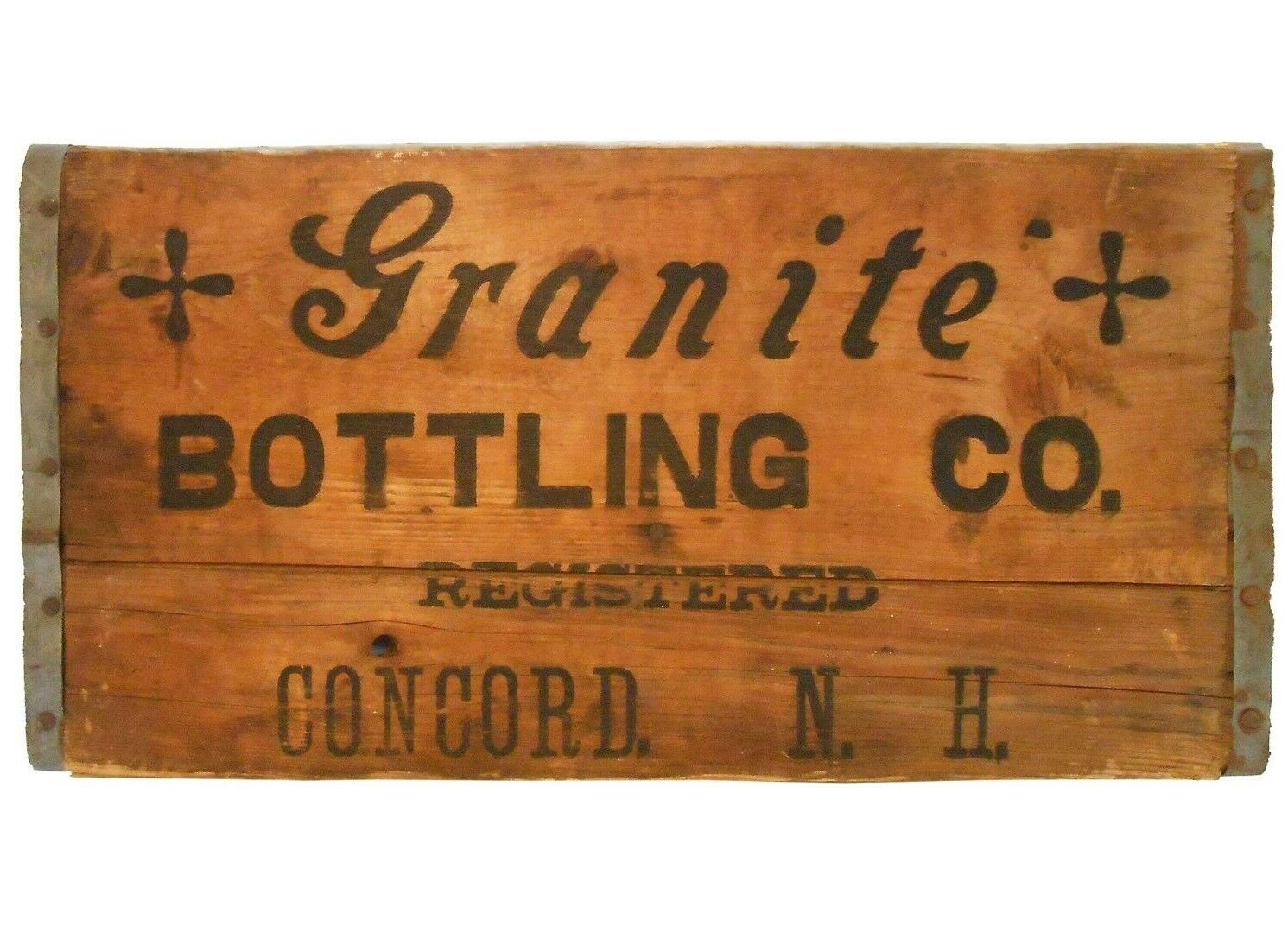 RARE GRANITE BOTTLING CO CONCORD NH ANTIQUE INK STMPD WOOD BOX SODA ADVRT. CRATE