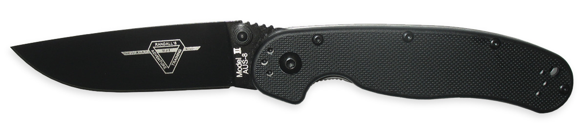 Ontario Knives RAT 2 Liner Lock 8861 Black AUS-8 Stainless Black Nylon 6