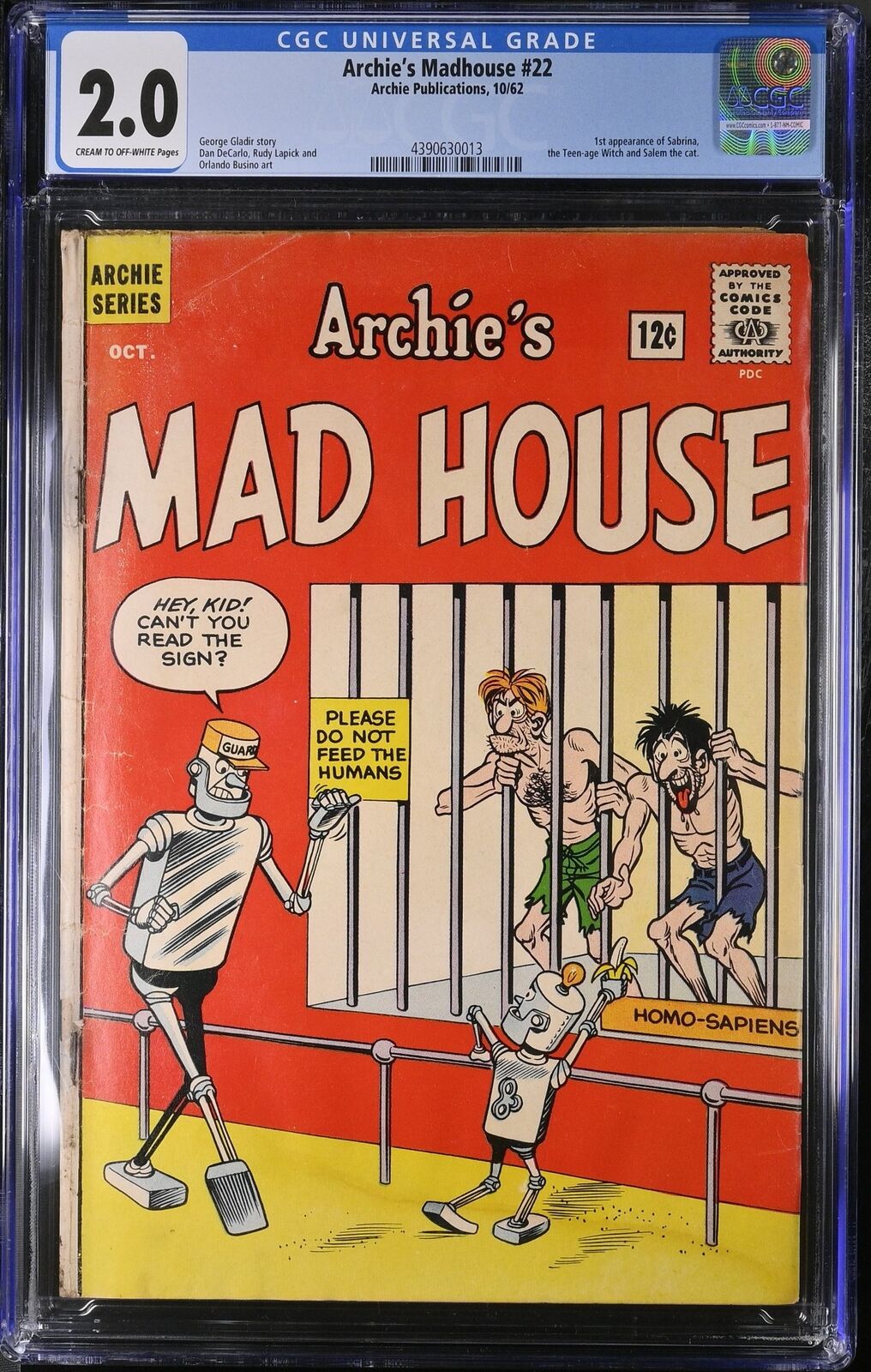 Archie's Madhouse #22 CGC GD 2.0 1st appearance of Sabrina Teen Age Witch
