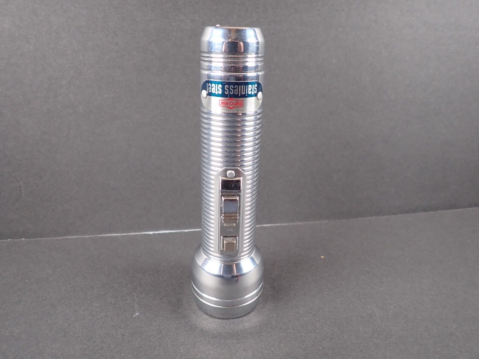 Ray-O-Vac S21F-1 Stainless Steel C Cell Battery Flashlight Tested 6-1/8\