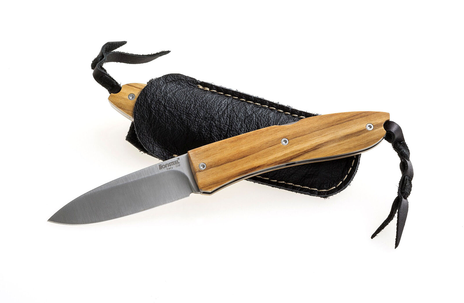 LionSteel Knives Opera Lockback 8800 UL AISI D2 Semi-Olive Wood