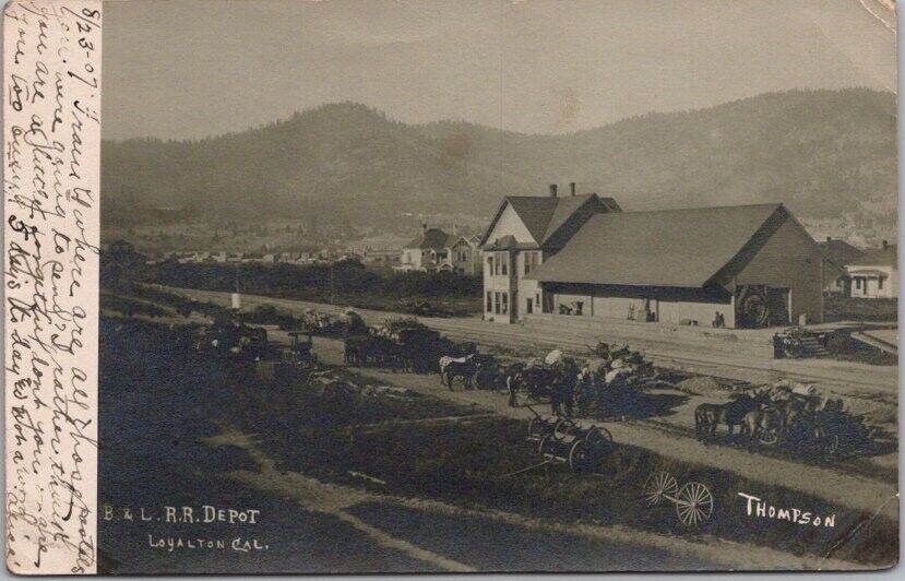1907 LOYALTON, California RPPC Real Photo Postcard \