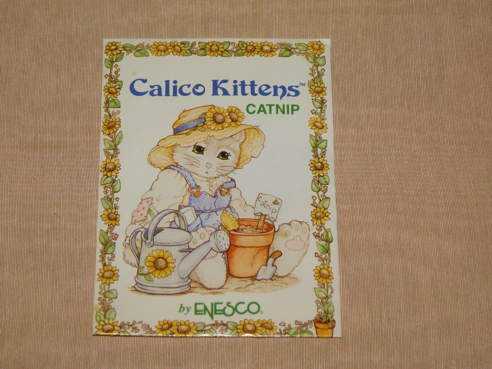 VINTAGE PET CAT KITTEN 1994 CALICO KITTENS CATNIP by ENESCO NOS NEW OLD STOCK