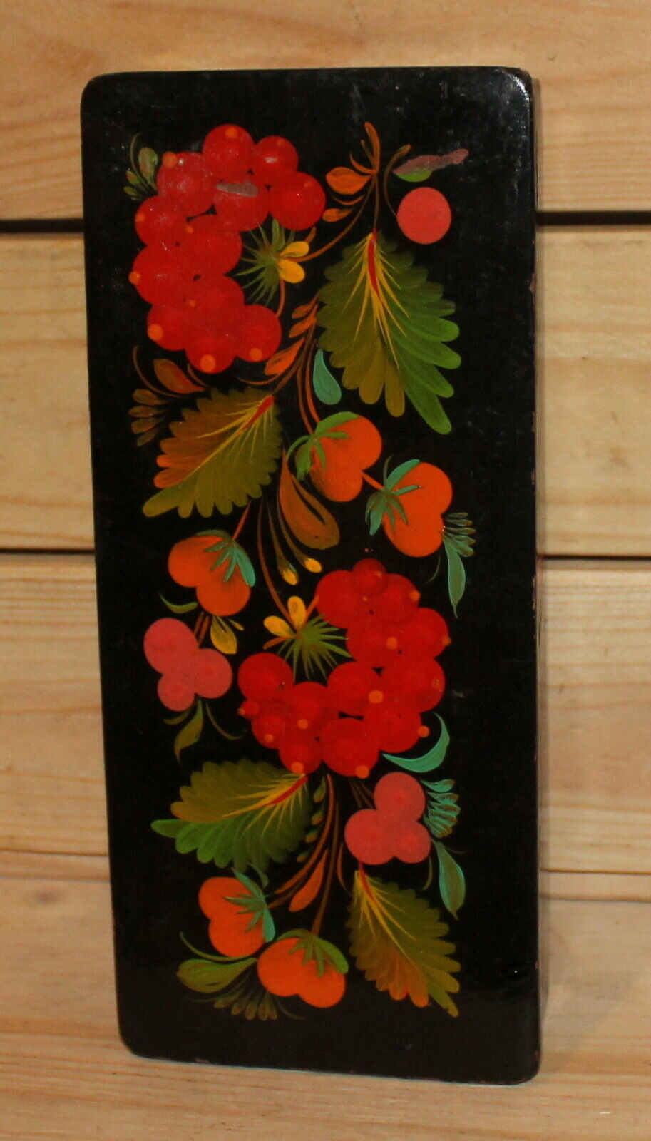 Vintage hand painted floral wood box flowers