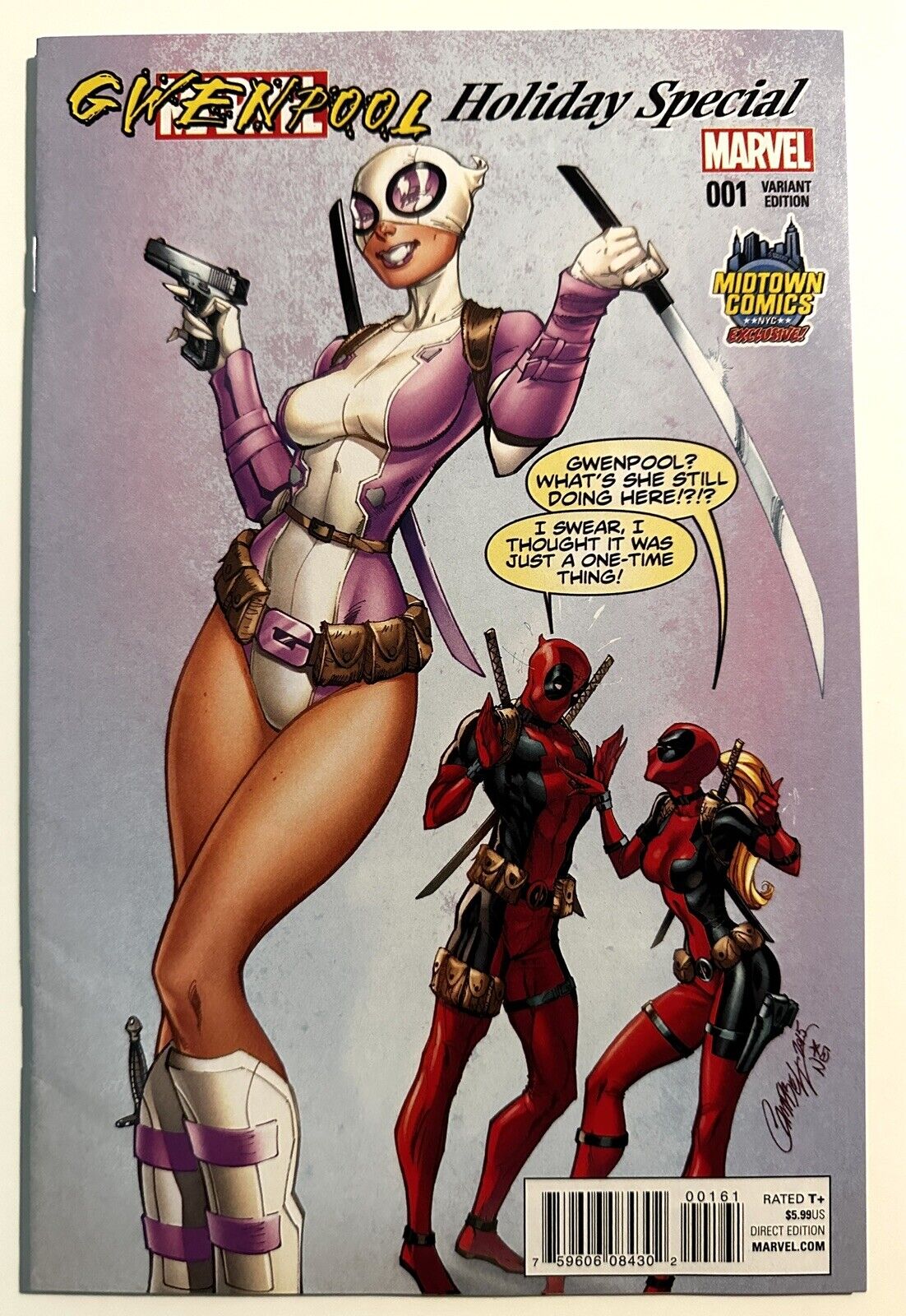 Gwenpool Holiday Special #1 NM (2015) RARE: J. Scott Campbell Midtown Exclusive