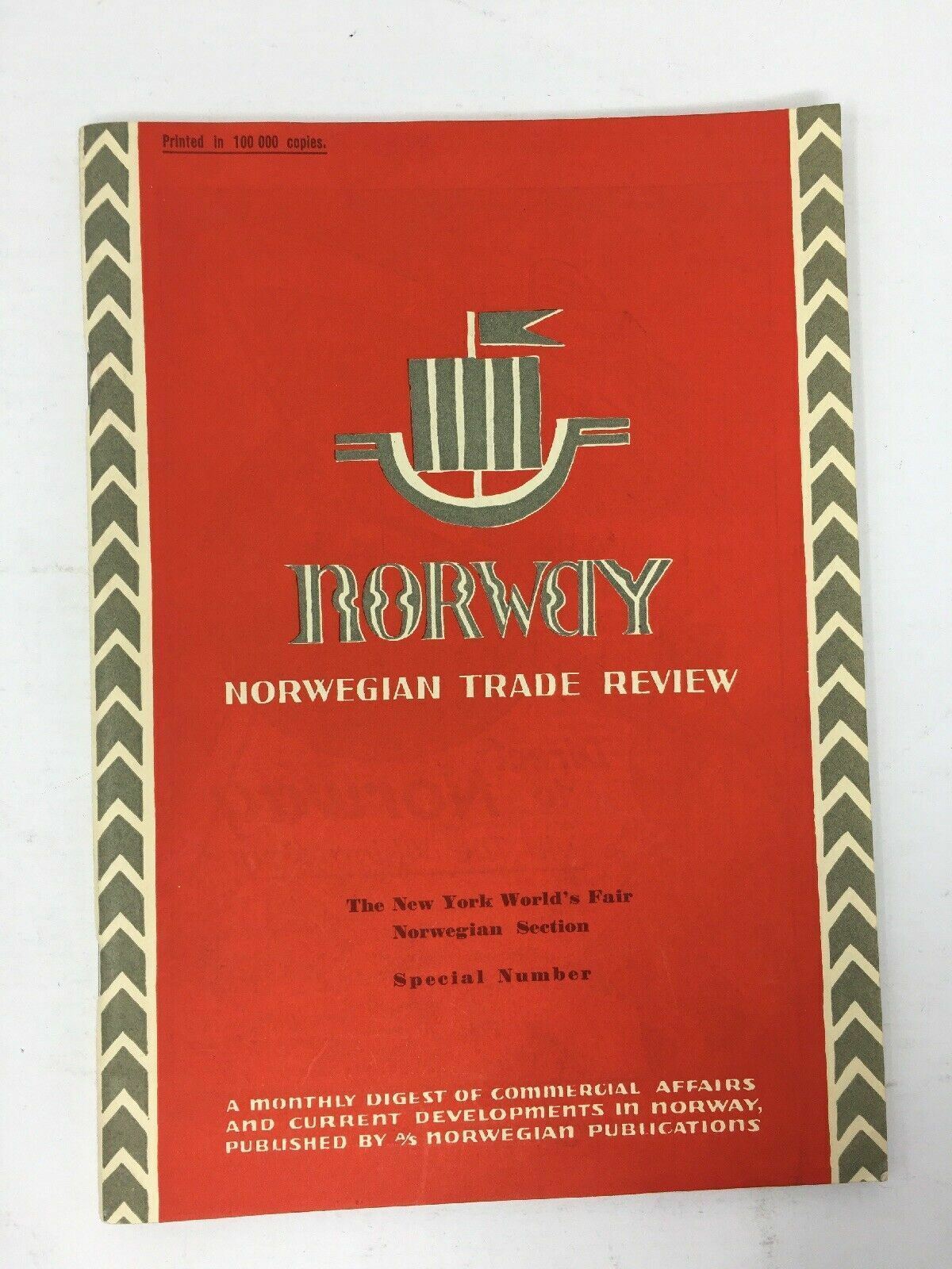 1939 New York World's Fair Norway Norwegian Trade Review Booklet Book