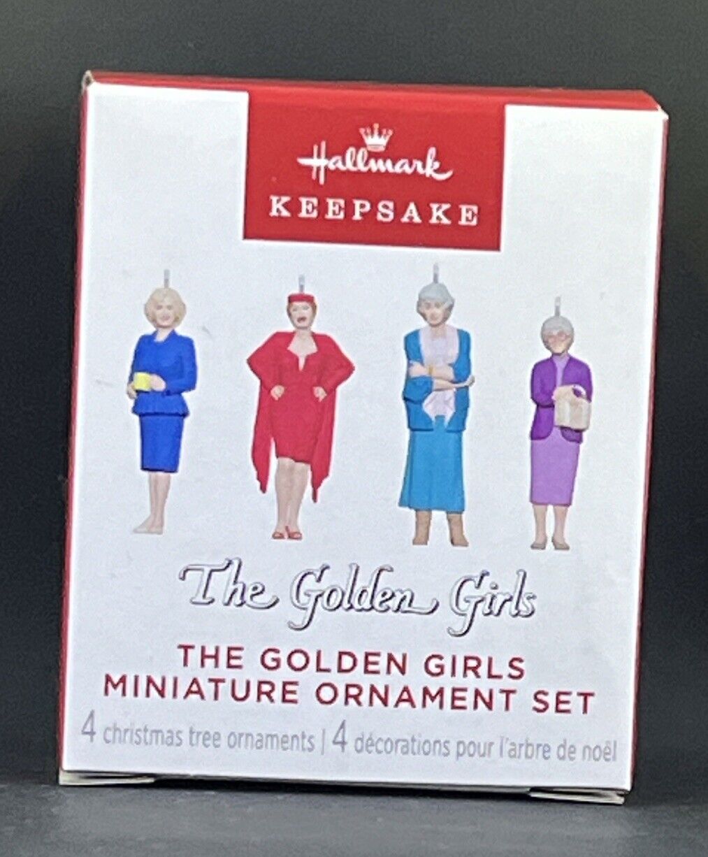 2024 Hallmark Keepsake The Golden Girls Miniature Ornament Set 4 Rose, Dorothy..