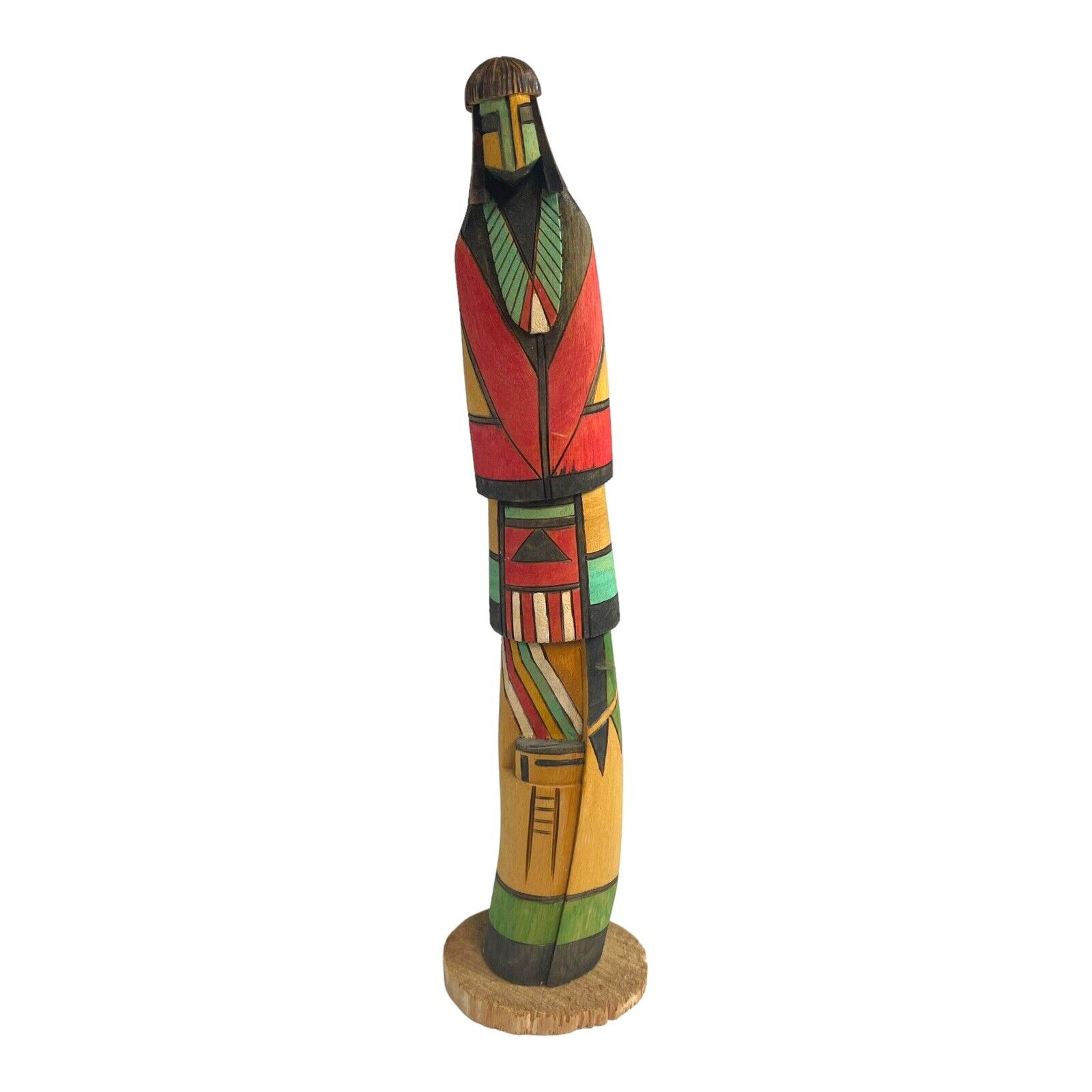 Long Hair Hopi Kachina Sculpture 13” Tall Signed Hemis Large Vintage Native Art