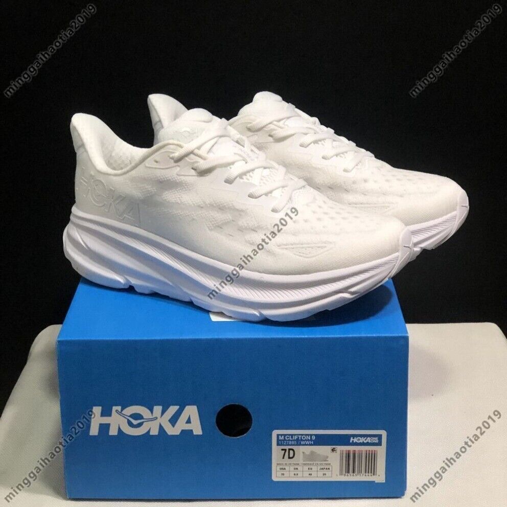 HOKA ONE ONE Clifton 9 Running Shoes in Full White for Women/Men - 1127895