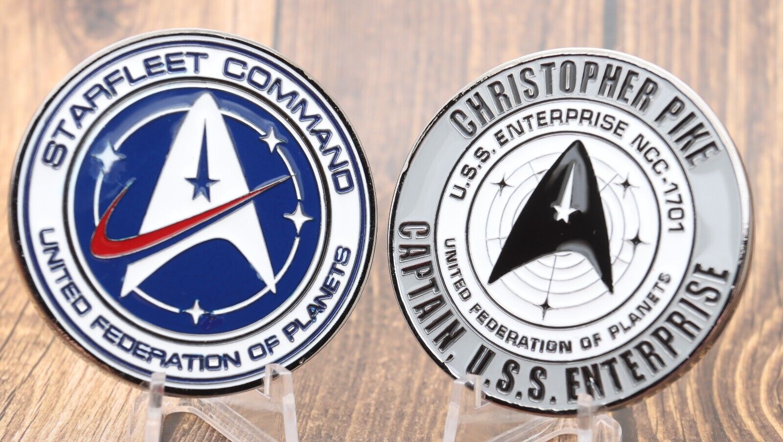 2” Captain Christopher Pike USS Enterprise Challenge Coin Star Trek Away Patch