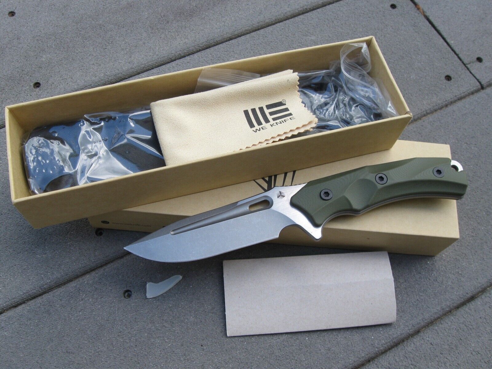 WE Knife Co. Vindex Fixed Blade Knife D2 Green G-10 (4.3\