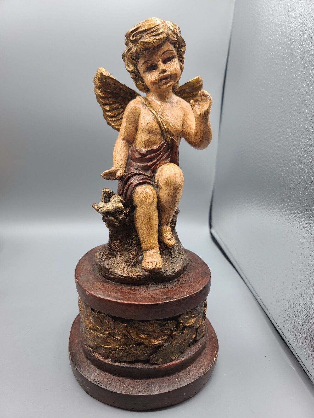 Gorgeous MAC Sculptures Inc. of California Cherub Angel Fine Art Statue
