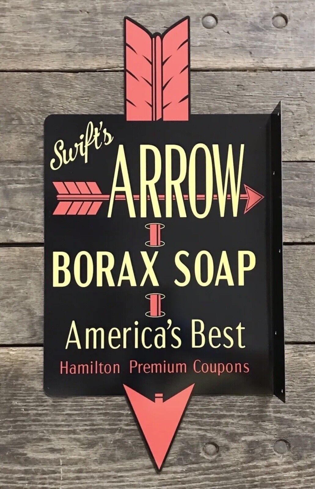 Swift\'s ARROW Borax Soap Metal Advertising Flange Sign, 23.5\