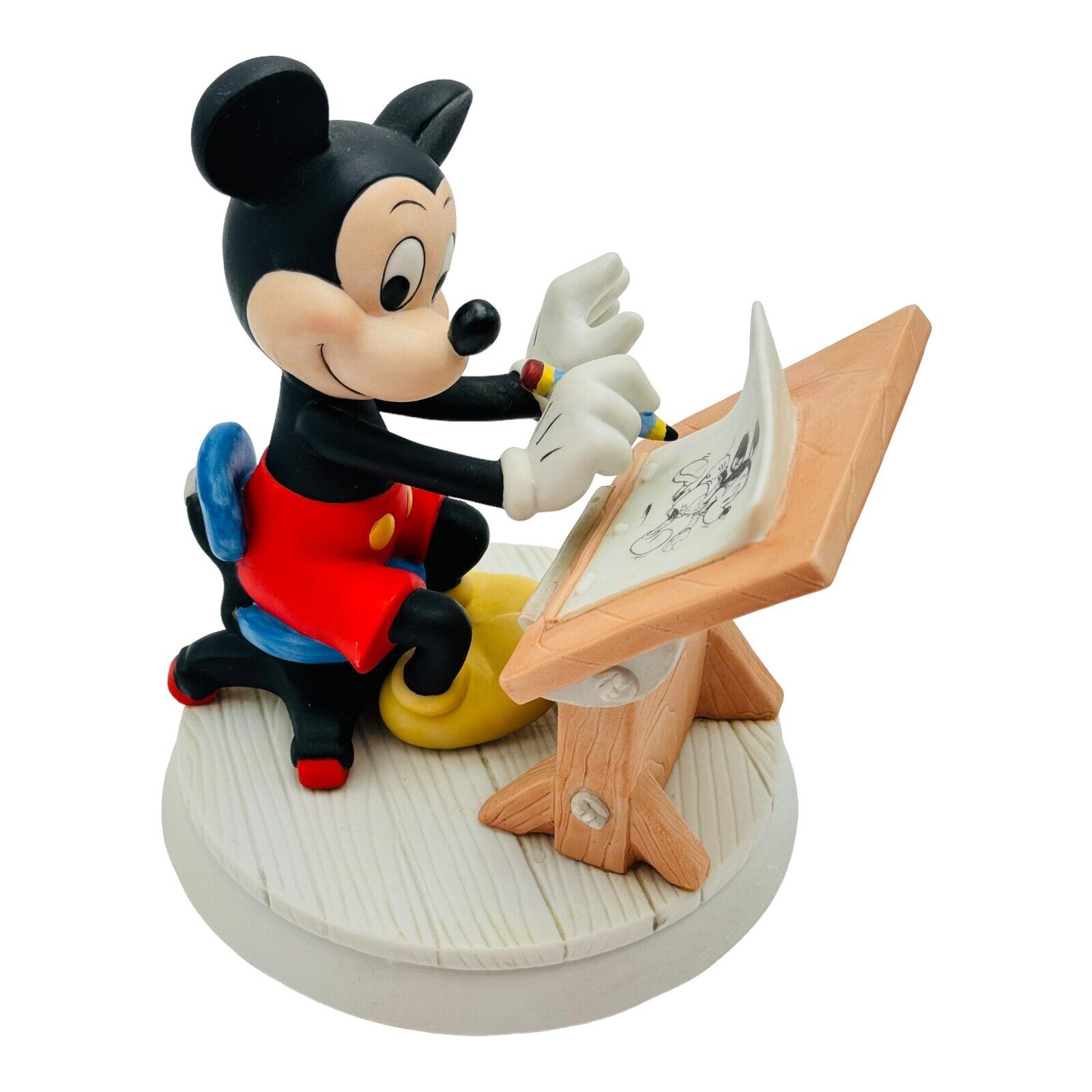 Disney Mickey Mouse Sketch Artist Desk Porcelain Figurine VINTAGE